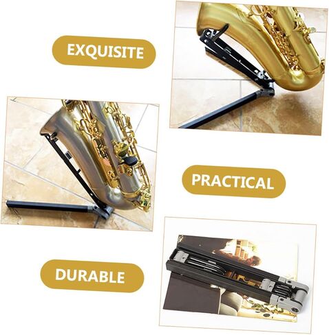Portable Foldable Alto Saxophone Stand Lightweight Metal Sax Holder Rack for Home and Music Classroom Storage Pedestal Compatible with Alto Sax No Assembly Required in Saudi Arabia