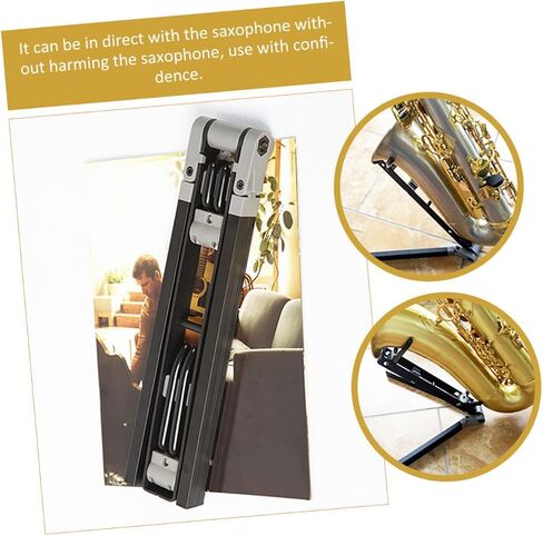 Portable Foldable Alto Saxophone Stand Lightweight Metal Sax Holder Rack for Home and Music Classroom Storage Pedestal Compatible with Alto Sax No Assembly Required in Saudi Arabia