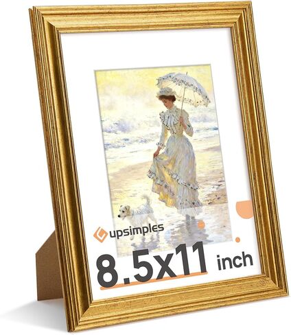 upsimples 5x7 Picture Frame, Gold Frames Display 4x6 with Mat or 5 x 7 Without for Wall or Tabletop Decor, 1pack in Saudi Arabia