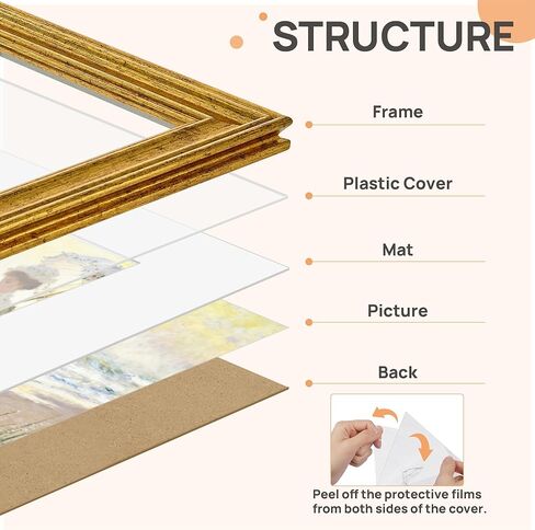 upsimples 5x7 Picture Frame, Gold Frames Display 4x6 with Mat or 5 x 7 Without for Wall or Tabletop Decor, 1pack in Saudi Arabia