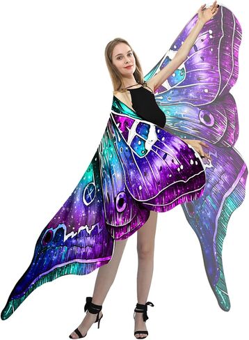 Yper Halloween Moth Wings Shawl for Women Fairy Costume Cape مع قناع in Saudi Arabia