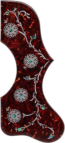Acoustic Guitar Pickguard 2.4mm Super Scratch-Resistant Tortoise Red | Fits Martin D-28, Gibson J-45, J-200, SJ200, Taylor 314ce | Jumbo/Dreadnought Size | 3M Adhesive (Red-brown) in Saudi Arabia