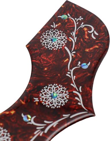Acoustic Guitar Pickguard 2.4mm Super Scratch-Resistant Tortoise Red | Fits Martin D-28, Gibson J-45, J-200, SJ200, Taylor 314ce | Jumbo/Dreadnought Size | 3M Adhesive (Red-brown) in Saudi Arabia