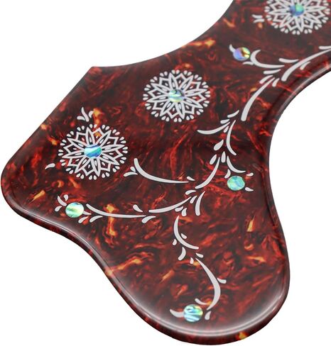 Acoustic Guitar Pickguard 2.4mm Super Scratch-Resistant Tortoise Red | Fits Martin D-28, Gibson J-45, J-200, SJ200, Taylor 314ce | Jumbo/Dreadnought Size | 3M Adhesive (Red-brown) in Saudi Arabia