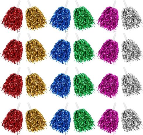 60PCS Cheerleading Pom Poms Plastic Spirited Fun Squad Pompoms with Handles Cheer Costume Accessory Hand Flowers for Rooters Cheering Team Party Game Dance Sports Match Performance Celebration in Saudi Arabia
