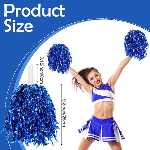 60PCS Cheerleading Pom Poms Plastic Spirited Fun Squad Pompoms with Handles Cheer Costume Accessory Hand Flowers for Rooters Cheering Team Party Game Dance Sports Match Performance Celebration in Saudi Arabia