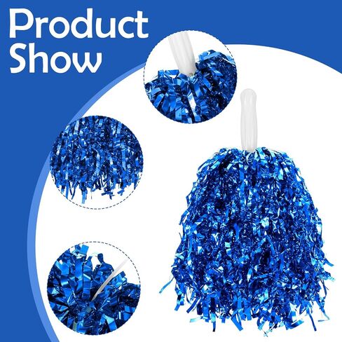 60PCS Cheerleading Pom Poms Plastic Spirited Fun Squad Pompoms with Handles Cheer Costume Accessory Hand Flowers for Rooters Cheering Team Party Game Dance Sports Match Performance Celebration in Saudi Arabia