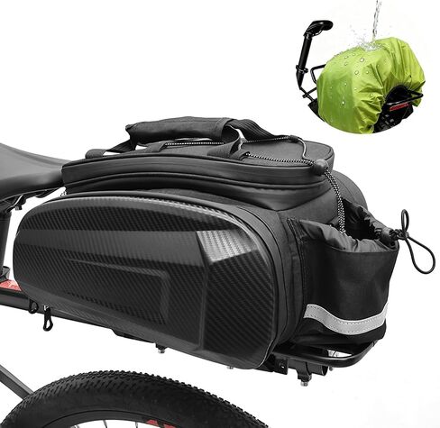 Bike Bags for Bicycles Rear Rack 10L Bike Rack Bag Waterproof EVA Hard Shell Durable Bike Panniers Bike Bags Saddle Bag with Shoulder Strap Bike Accessories for Cycling Commuting, Outdoor Hiking in Saudi Arabia