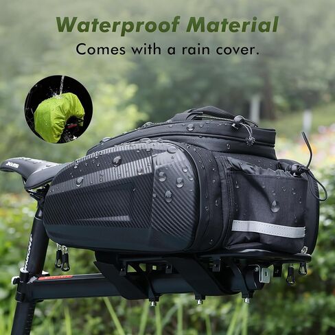Bike Bags for Bicycles Rear Rack 10L Bike Rack Bag Waterproof EVA Hard Shell Durable Bike Panniers Bike Bags Saddle Bag with Shoulder Strap Bike Accessories for Cycling Commuting, Outdoor Hiking in Saudi Arabia