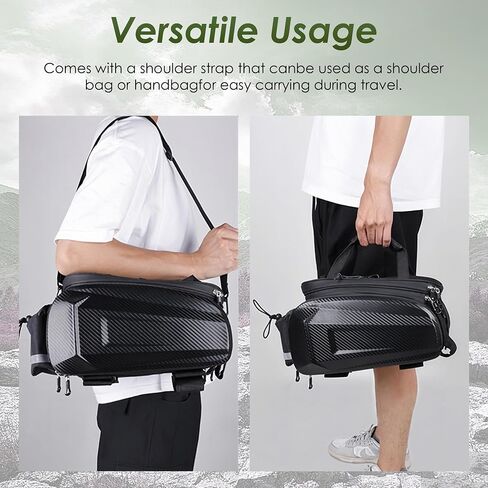 Bike Bags for Bicycles Rear Rack 10L Bike Rack Bag Waterproof EVA Hard Shell Durable Bike Panniers Bike Bags Saddle Bag with Shoulder Strap Bike Accessories for Cycling Commuting, Outdoor Hiking in Saudi Arabia