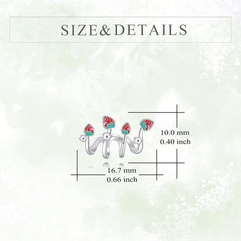 TIGER RIDER Mushroom/Rose Cross 925 Sterling Silver Earrings Stud Claw Earrings Cuff Cute Gothic Jewelry for Women Gift… in Saudi Arabia