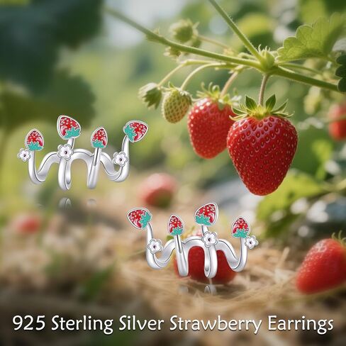 TIGER RIDER Mushroom/Rose Cross 925 Sterling Silver Earrings Stud Claw Earrings Cuff Cute Gothic Jewelry for Women Gift… in Saudi Arabia