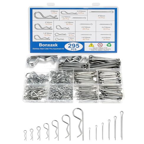 180 PCS Cotter Pins Kit ، 7 أحجام من السحابات الزنبركية ، دبابيس مستقيمة ، دبوس عوائق لقفل المقطورة ، المشابك ، جزازات العشب ، الشاحنات ، إصلاح المحرك في مقاطع القطر in Kuwait