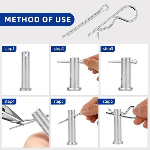 180 PCS Cotter Pins Kit ، 7 أحجام من السحابات الزنبركية ، دبابيس مستقيمة ، دبوس عوائق لقفل المقطورة ، المشابك ، جزازات العشب ، الشاحنات ، إصلاح المحرك في مقاطع القطر in Kuwait