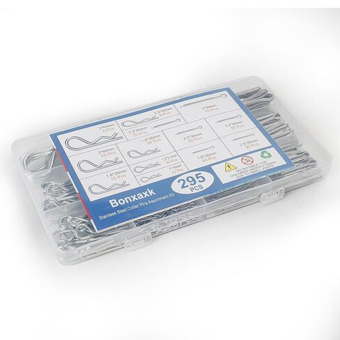 180 PCS Cotter Pins Kit ، 7 أحجام من السحابات الزنبركية ، دبابيس مستقيمة ، دبوس عوائق لقفل المقطورة ، المشابك ، جزازات العشب ، الشاحنات ، إصلاح المحرك في مقاطع القطر in Kuwait