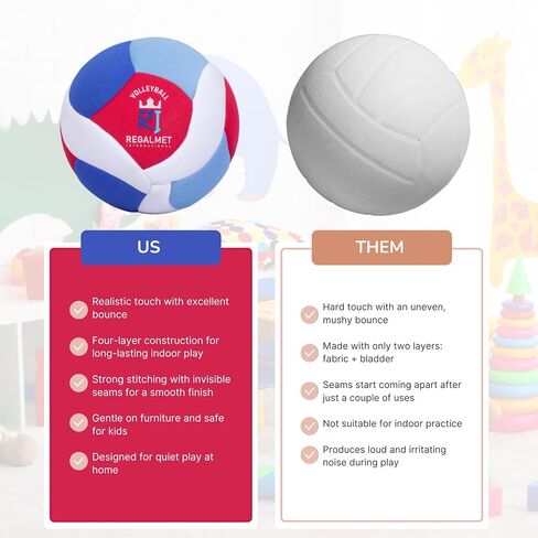 Softy Volleyball – Super Soft, Pain-Free Play – Kids Indoor Volleyball Ball with Realistic Feel & Bounce – No-Sting Volleyball for Kids Indoor Practice in Saudi Arabia