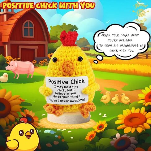 7PCS Handmade Positive Emotional Support Crochet Dolls, Adorable Knitted Dolls of Vegetables and Fruits with Positive Card, Mental Health Boosting Knitted Crochet Gift, Encouragement Décor in Kuwait