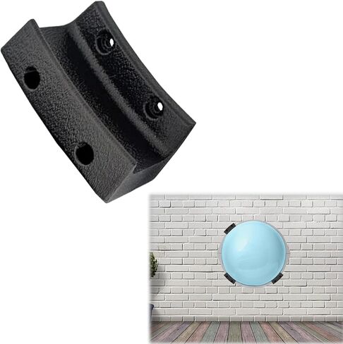 No-Drill Wall Mount for Exercise Ball - Heavy-Duty Adhesive Storage Bracket | Secure, Space-Saving Holder for Yoga Ball & Balance Trainer - Black in Saudi Arabia