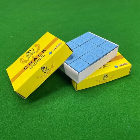 Pool Cue Chalk 24 Pack (2x12 boxes) - مكعبات الطباشير الأزرق البلياردو ، صيغة قبضة عالية ، درجة البطولة المهنية ، تطبيق خالٍ من الفوضى من أجل تعزيز الدوران والتحكم in Kuwait