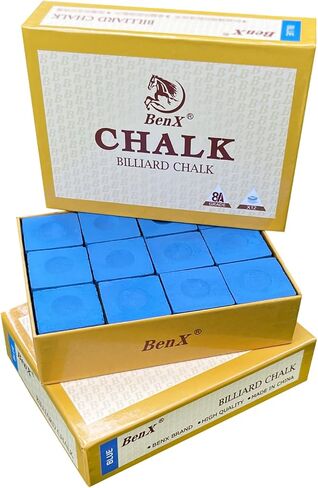 Pool Cue Chalk 24 Pack (2x12 Boxes) - Blue Billiard Chalk Cubes, High Grip Formula, Professional Tournament Grade, Mess-Free Application for Enhanced Spin & Control in Saudi Arabia