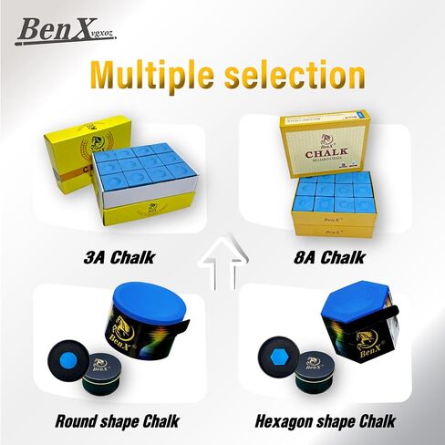 Pool Cue Chalk 24 Pack (2x12 Boxes) - Blue Billiard Chalk Cubes, High Grip Formula, Professional Tournament Grade, Mess-Free Application for Enhanced Spin & Control in Saudi Arabia