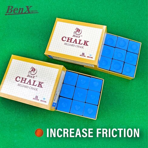 Pool Cue Chalk 24 Pack (2x12 Boxes) - Blue Billiard Chalk Cubes, High Grip Formula, Professional Tournament Grade, Mess-Free Application for Enhanced Spin & Control in Saudi Arabia