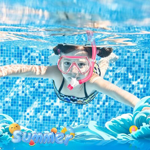Snorkeling Gear for Kids ، Kids Snorkel مجموعة من 6-14 ، Snorkel Top Dry Top ، Mask مجموعة من نقاشات Scubles Combo Combo Packages Panoramic View in Saudi Arabia