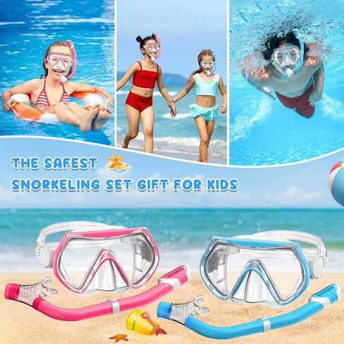 Snorkeling Gear for Kids ، Kids Snorkel مجموعة من 6-14 ، Snorkel Top Dry Top ، Mask مجموعة من نقاشات Scubles Combo Combo Packages Panoramic View in Saudi Arabia