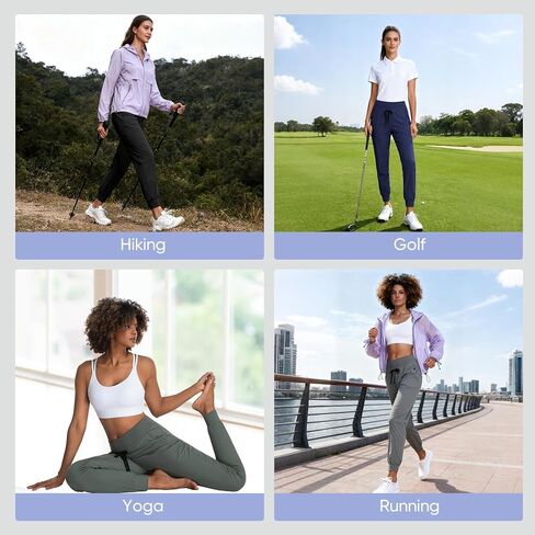 MERIDIANA Women's Hiking Pants with Zipper Pocket Breathable Quick-Dry Stretchy Nylon Outdoor Jogger Sweatpants in Saudi Arabia