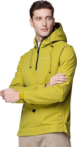 Men's Windproof Water-Resistant Hoodie Windbreaker Jacket Large Front Pocket Adjustable Hood Outdoor Relaxed Fit in Saudi Arabia
