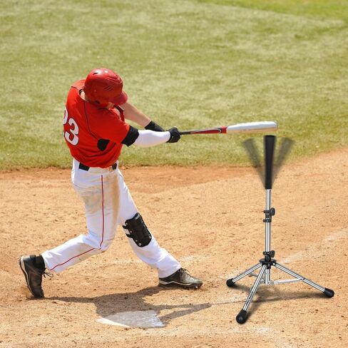 Tee Baseball Batting Tee Softball Tee Travel Teeat Tee ، ارتفاع قابل للتعديل سهل ، حامل ثلاثي القوائم مستقر (Tee Baseball ، Hue Steel) in Kuwait