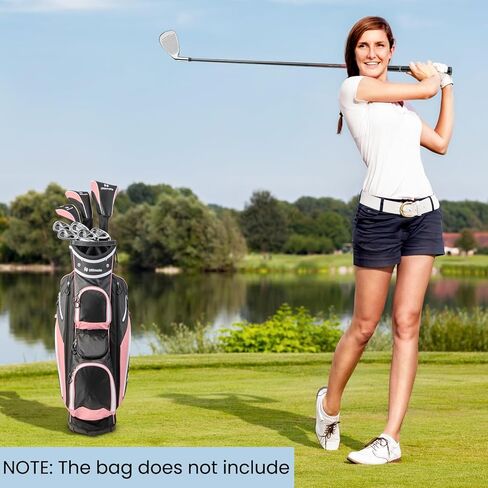 ULTIMATE Women's Complete Golf Club Set, 9/11pcs Right Handed Ladies Golf Clubs Set w/ 460cc Alloy Driver, #3 Fairway Wood, Hybrid, #6/#7/#8/#9/#P Irons & Putter in Kuwait