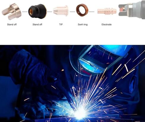 قطب شعلة البلازما 56576 فوهة 56811 56255 45A ناتجة عن ميناء الشحن Titanium Plasma45 Ti-PC45 IPT-45 58895 Plasma Torch Counshables ، 23pk. in Saudi Arabia
