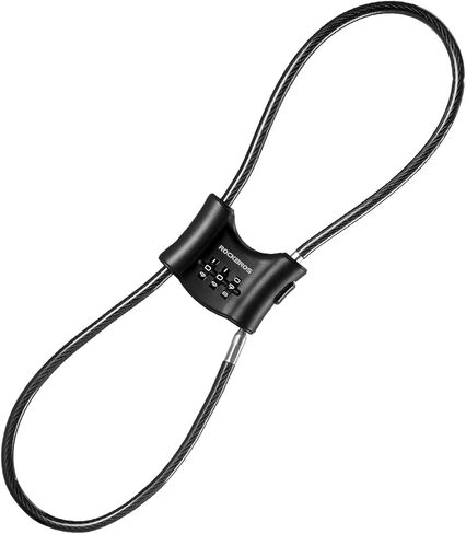 ROCKBROS Bike Lock (0.67m/2.2FT), 3-Digit Codes Resettable Combination Cable Lock,for Motorcycle, Mountain Road Bike, Helmet,(Black). in Saudi Arabia