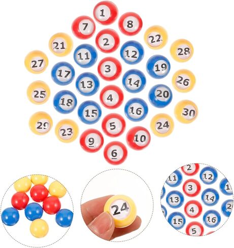 Vaguelly 30pcs Strong Plastic Bingo Balls Raffle Lottery Balls Large Numbered Game for Events Celebrations in Kuwait