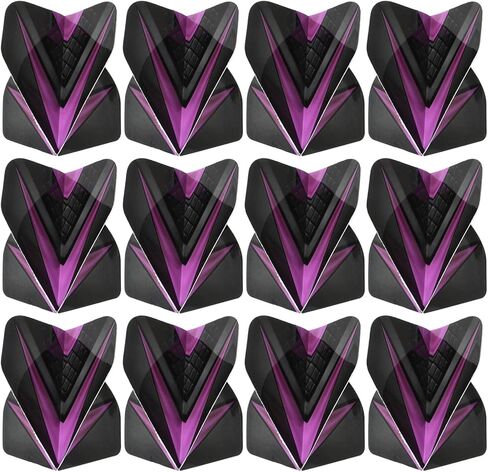 Dart Flights, 12 Pack PET Standard Darts Accessories Replacement Parts for Soft Tip Steel Tip, V Style, Black, Light Purple in Saudi Arabia