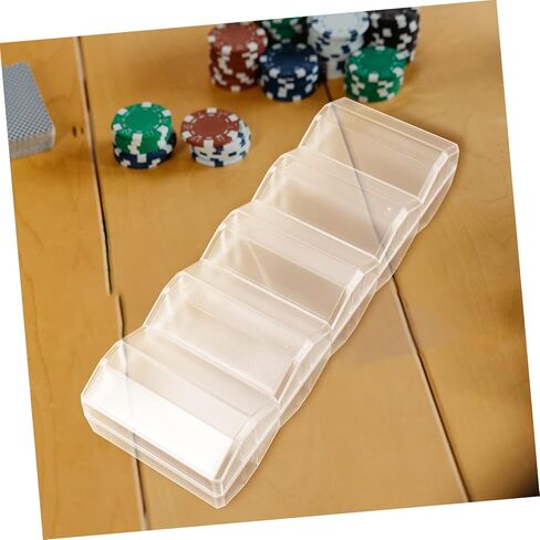 صندوق حمل شرائح البوكر الشفاف Kisangel بسعة كبيرة لتخزين الرقائق لبطاقات البوكر وحامل الألعاب المحمول بتصميم أنيق in Kuwait