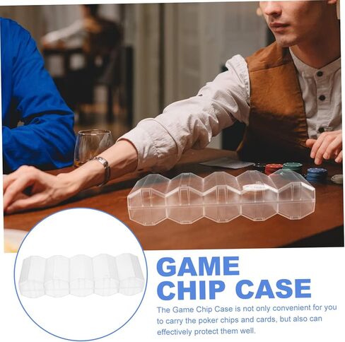 صندوق حمل شرائح البوكر الشفاف Kisangel بسعة كبيرة لتخزين الرقائق لبطاقات البوكر وحامل الألعاب المحمول بتصميم أنيق in Kuwait