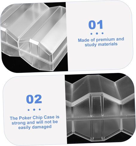 صندوق حمل شرائح البوكر الشفاف Kisangel بسعة كبيرة لتخزين الرقائق لبطاقات البوكر وحامل الألعاب المحمول بتصميم أنيق in Kuwait