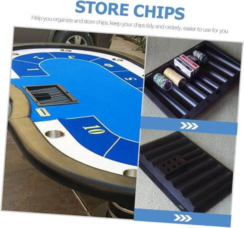 BESPORTBLE طاولة بوكر رقاقة صينية حامل رقاقة البوكر لطاولة طاولة البوكر رقاقة صينية طاولة البوكر رقائق حامل تاجر in Kuwait