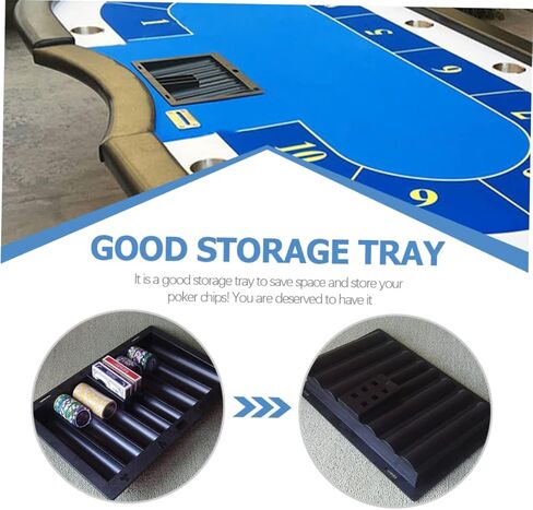 BESPORTBLE طاولة بوكر رقاقة صينية حامل رقاقة البوكر لطاولة طاولة البوكر رقاقة صينية طاولة البوكر رقائق حامل تاجر in Kuwait