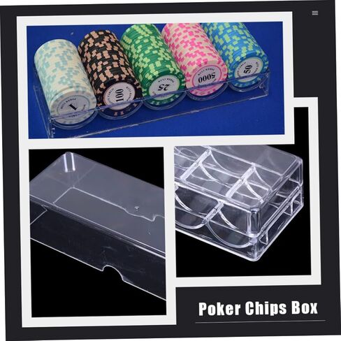 صندوق تخزين منظم لرقائق البوكر من الأكريليك بسعة 100 قطعة للعب ليلاً والبطولات لعشاق البوكر واللاعبين المنزليين in Kuwait