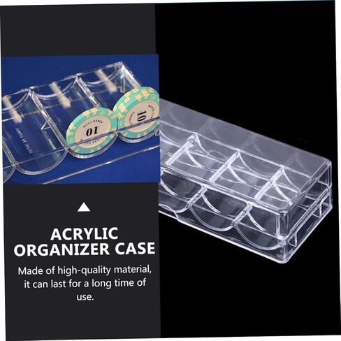 صندوق تخزين منظم لرقائق البوكر من الأكريليك بسعة 100 قطعة للعب ليلاً والبطولات لعشاق البوكر واللاعبين المنزليين in Kuwait