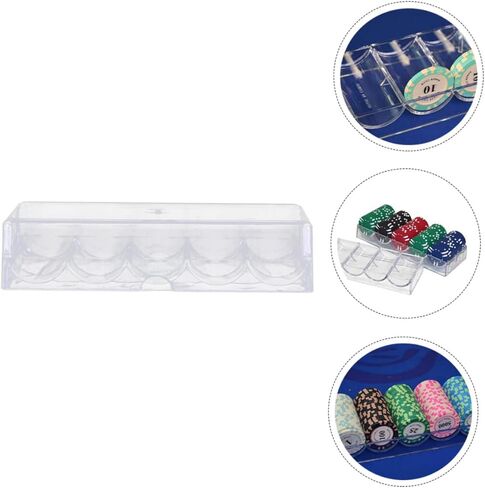 صندوق تخزين منظم لرقائق البوكر من الأكريليك بسعة 100 قطعة للعب ليلاً والبطولات لعشاق البوكر واللاعبين المنزليين in Kuwait
