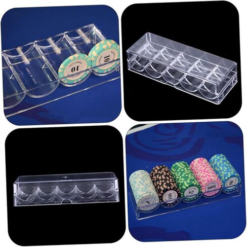 صندوق تخزين منظم لرقائق البوكر من الأكريليك بسعة 100 قطعة للعب ليلاً والبطولات لعشاق البوكر واللاعبين المنزليين in Kuwait