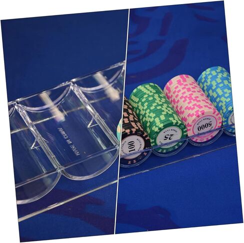 صندوق تخزين منظم لرقائق البوكر من الأكريليك بسعة 100 قطعة للعب ليلاً والبطولات لعشاق البوكر واللاعبين المنزليين in Kuwait