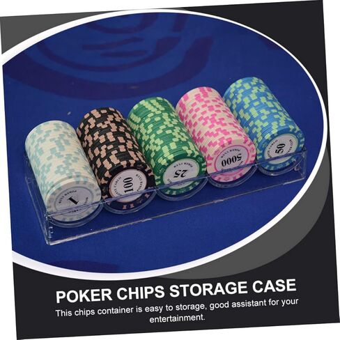 صندوق تخزين منظم لرقائق البوكر من الأكريليك بسعة 100 قطعة للعب ليلاً والبطولات لعشاق البوكر واللاعبين المنزليين in Kuwait