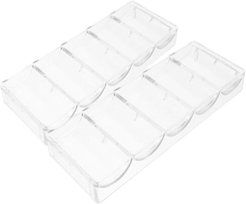 2pcs Poker Chip Tray Clear Multi-grid Organizer for Convenient Storage of Poker Chips and Wear-resistant for Game and Easy Access in Saudi Arabia