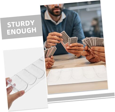 2pcs Poker Chip Tray Clear Multi-grid Organizer for Convenient Storage of Poker Chips and Wear-resistant for Game and Easy Access in Saudi Arabia