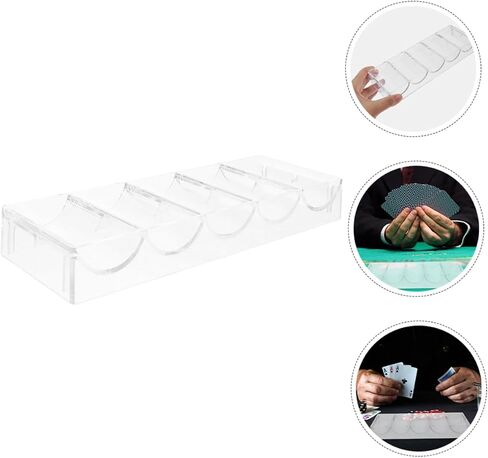 2pcs Poker Chip Tray Clear Multi-grid Organizer for Convenient Storage of Poker Chips and Wear-resistant for Game and Easy Access in Saudi Arabia